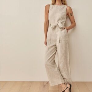 Reformation Naomi Linen Jumpsuit Natural - Size 2